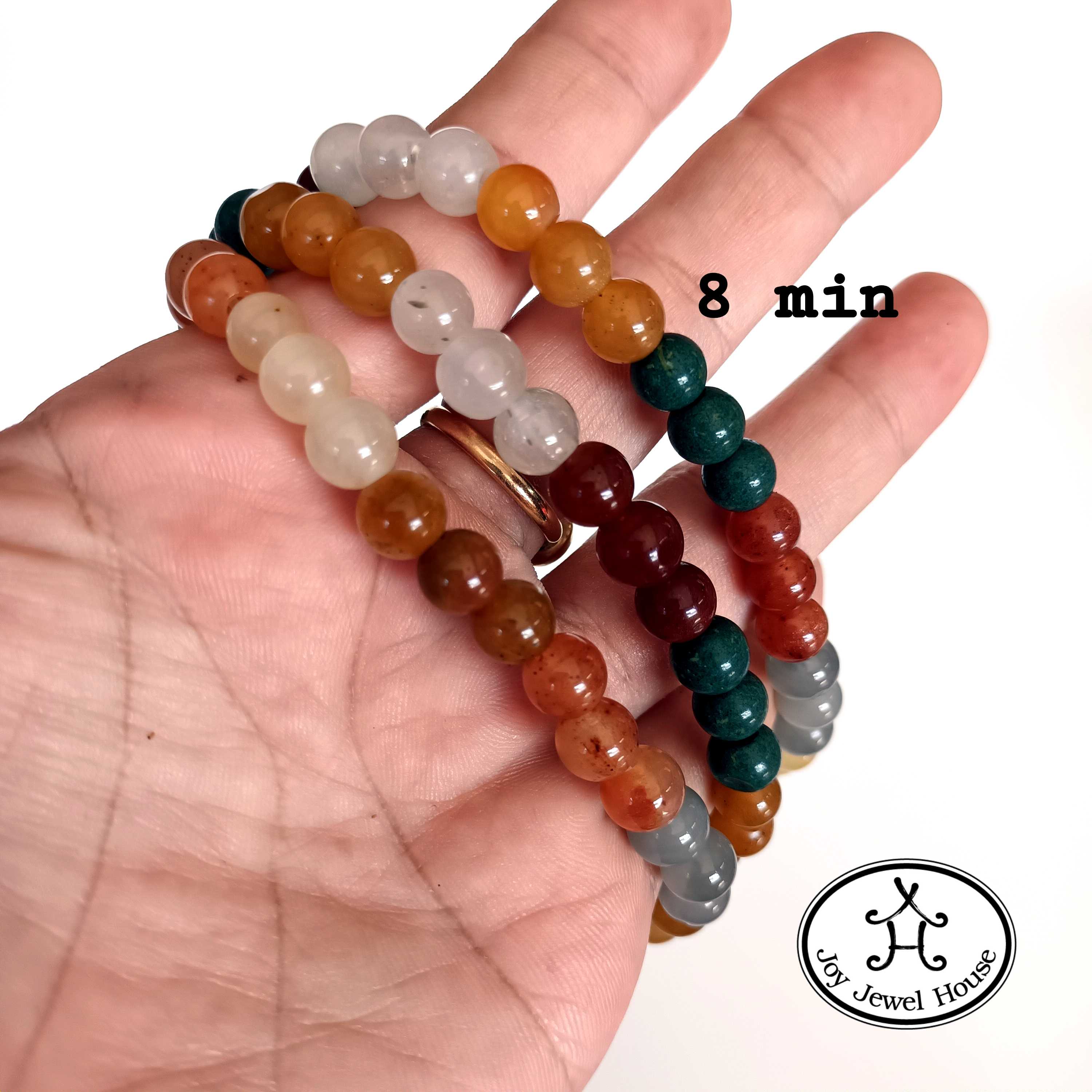 ms181 ปะคำหยกพม่าคละสี 8 มิล