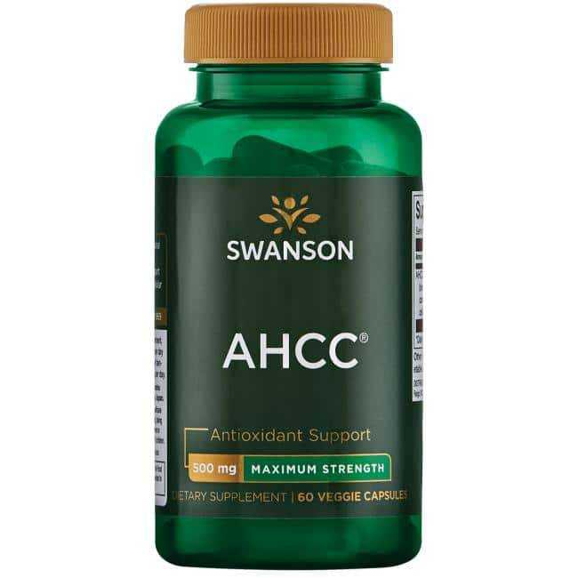 Swanson Ultra Maximum-Strength AHCC Active Hexose Correlated Compound 500 mg/ 60 Veg Capsules