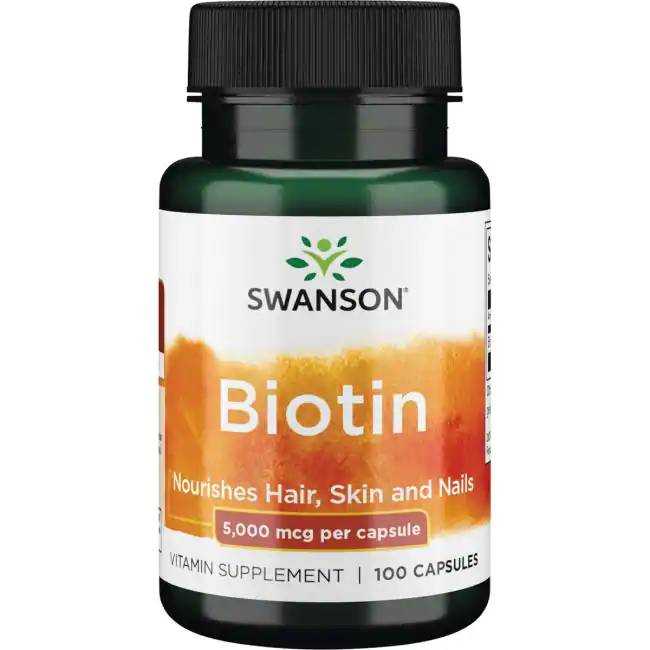 ไบโอติน Swanson Premium Biotin 5000 mcg 100 Capsules