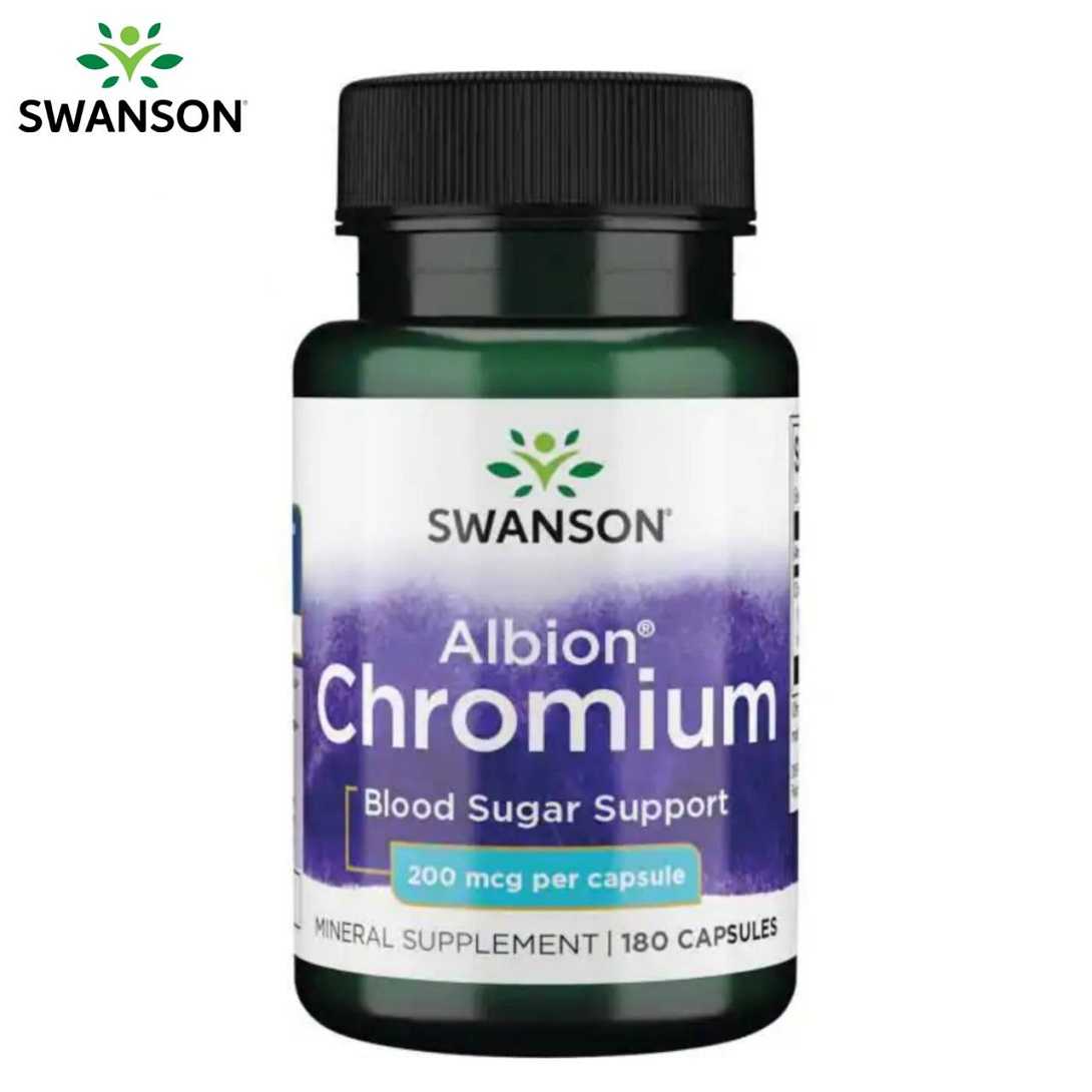 โครเมียมไกลซิเนต Swanson Ultra Albion Chelated Chromium Glycinate 200 mcg/ 180 Capsules