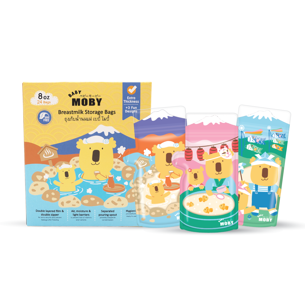 Baby Moby ถุงเก็บน้ำนมแม่  8oz (24ถุง/กล่อง) Japan Collection  ( 2กล่อง )