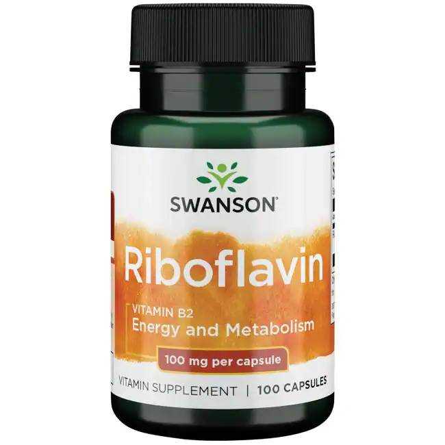 วิตามินบี 2 Swanson Premium Riboflavin Vitamin B-2 100 mg/ 100 Capsules