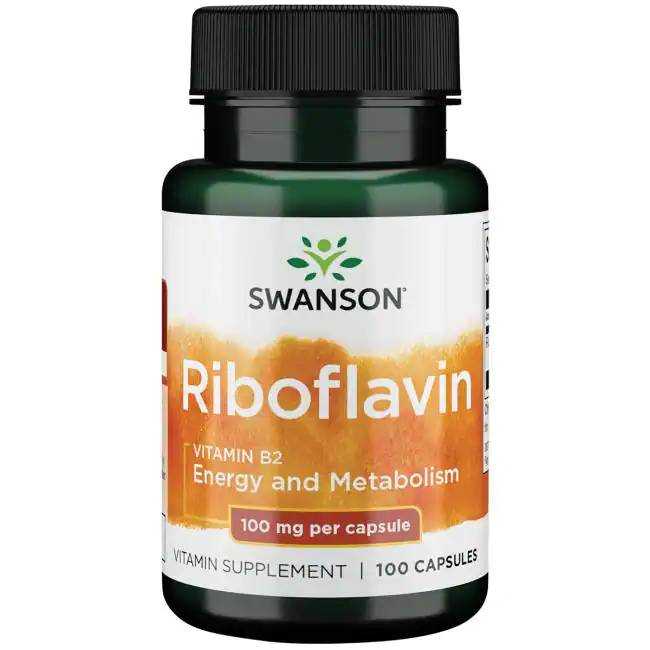 วิตามินบี 2 Swanson Premium Riboflavin Vitamin B-2 100 mg/ 100 Capsules