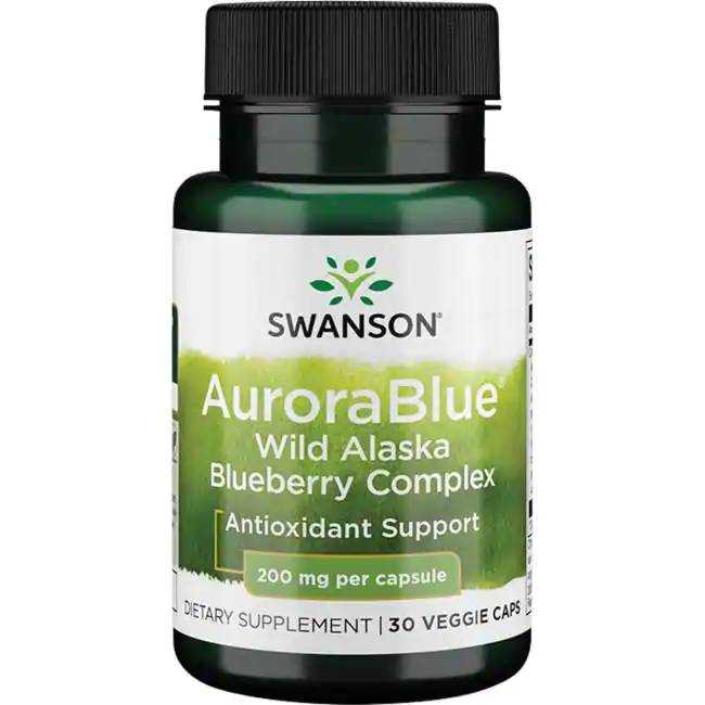 บลูเบอร์รี่ 4 สายพันธุ์ Swanson Ultra AuroraBlue Wild Alaska Blueberry Complex 200 mg 30 Veg Caps