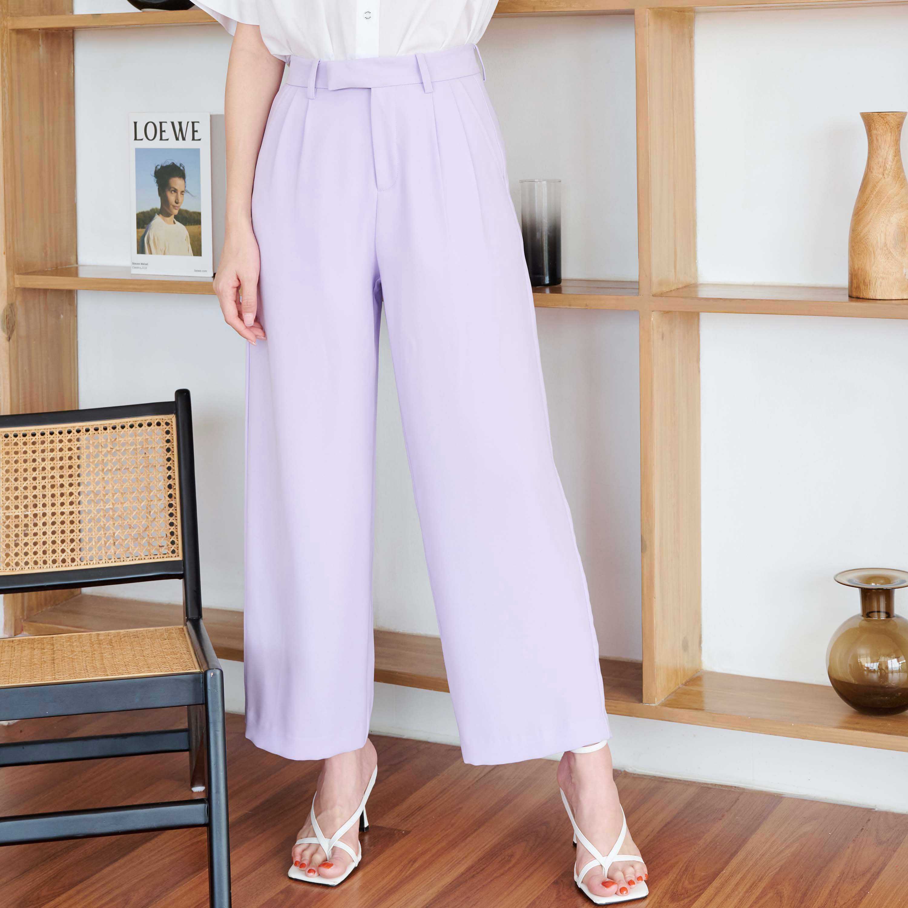 SUUBE Kira trousers (2สี) กางเกงขายาวเอวสูง ทรงขากระบอกใหญ่