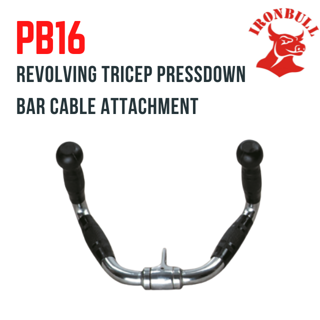 PB16 Revolving Tricep Pressdown Bar Cable Attachment, Iron Bull