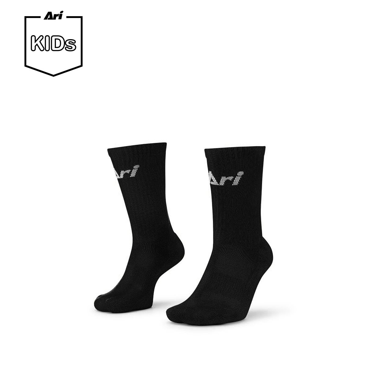 ARI JUNIOR CREW SOCKS - BLACK/WHITE