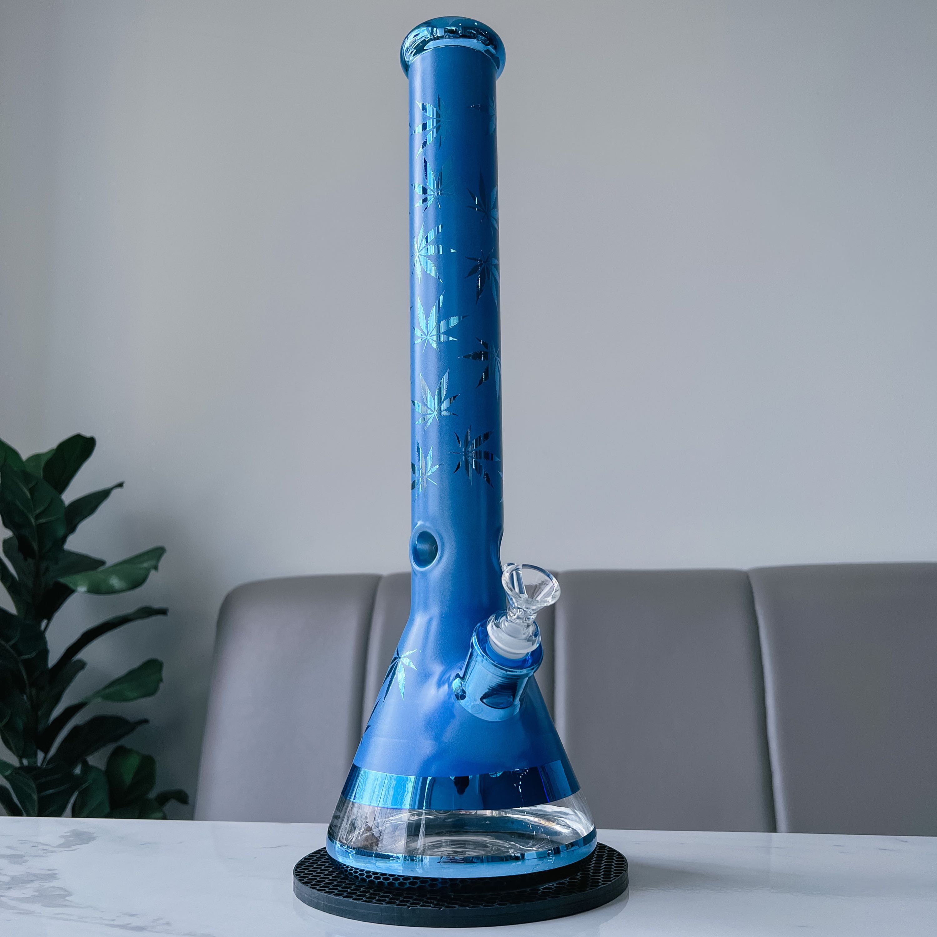 Metallic Glass Beaker Base Ice Bong | 45 cm