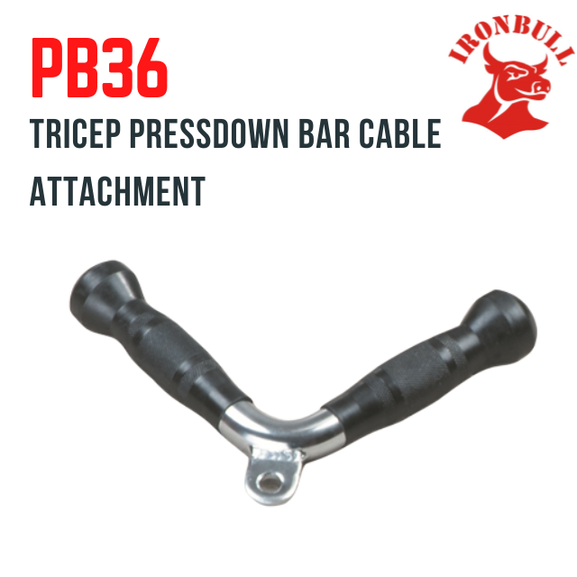 PB36 Tricep Pressdown Bar Cable Attachment, Iron Bull