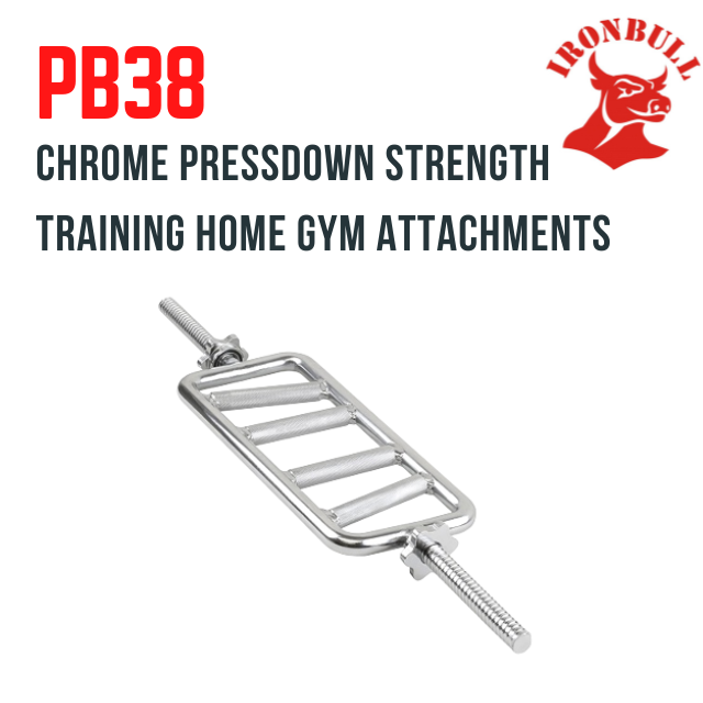 PB38 Straight Lat Pull Down Bar Attachment with Handles, Iron Bull