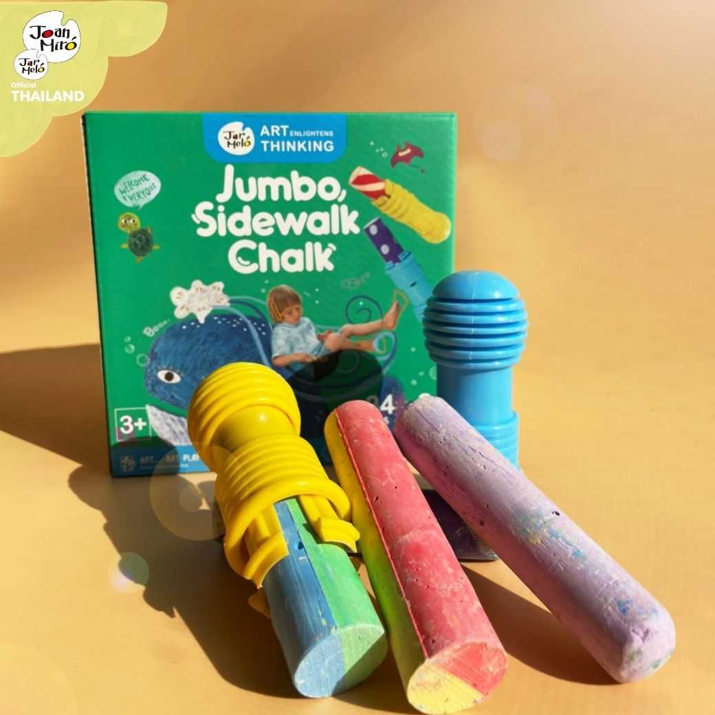 สีชอล์กสำหรับเด็ก Washable Sidewalk Chalk - 24 Colors Kit with 2 Holders