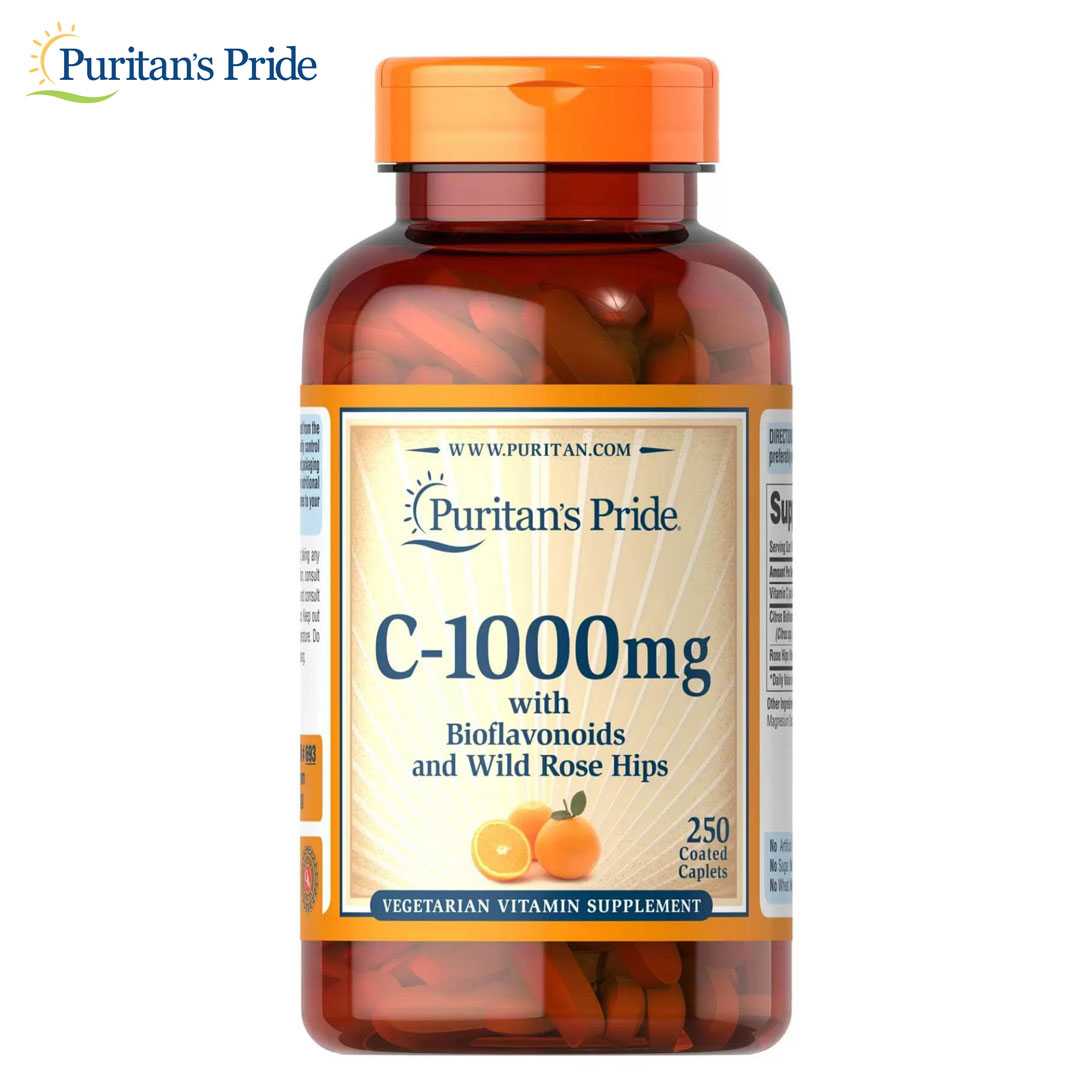 วิตามินซี Puritan’s Pride Vitamin C-1000 mg with Bioflavonoids & Rose Hips/ 250 Caplets