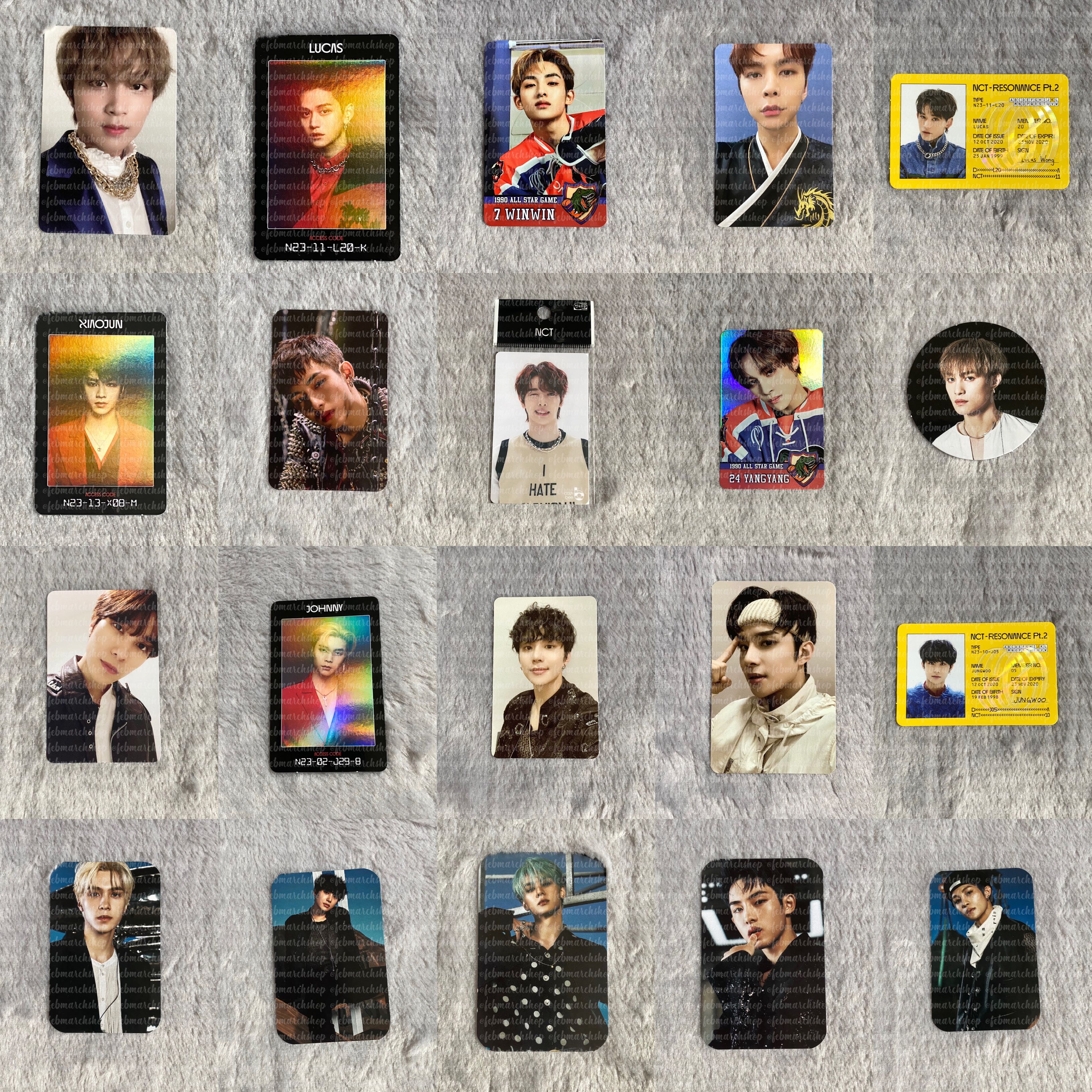 พร้อมส่ง การ์ด nct แฮชาน วินวิน ลูคัส ซองชาน เฮนเดอรี่ จองอู จอห์นนี่ เซียวจวิ้น หยางหยาง 