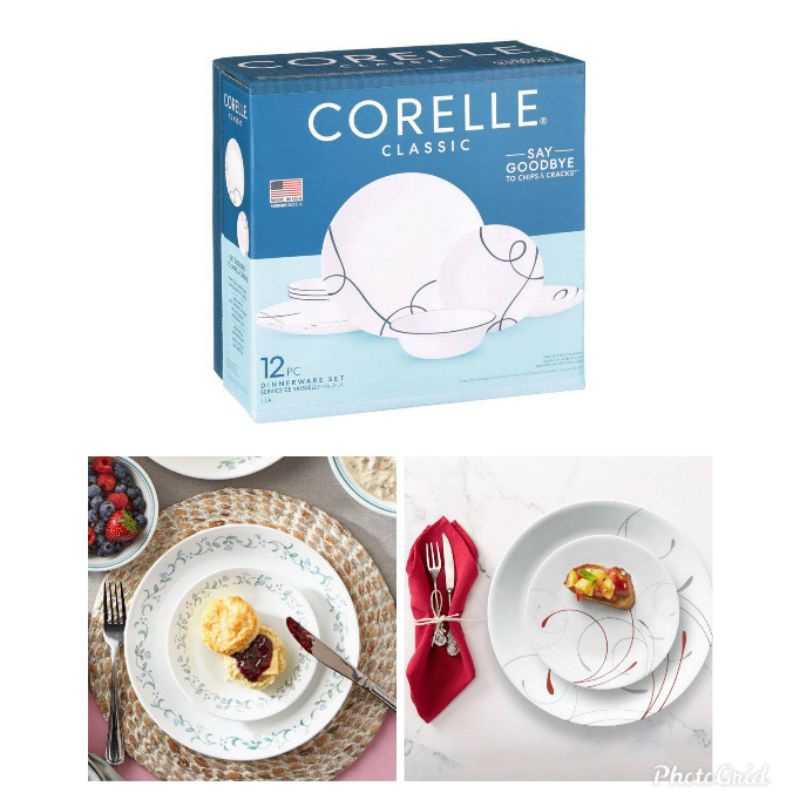 ชุดจาน/ชาม Corelle 12 ชิ้น นำเข้าจากอเมริกา