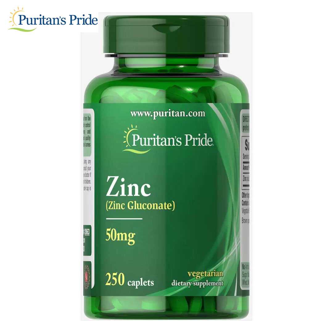 ซิงค์กลูโคเนต Puritan’s Pride Zinc (Gluconate) 50 mg 250 Caplets