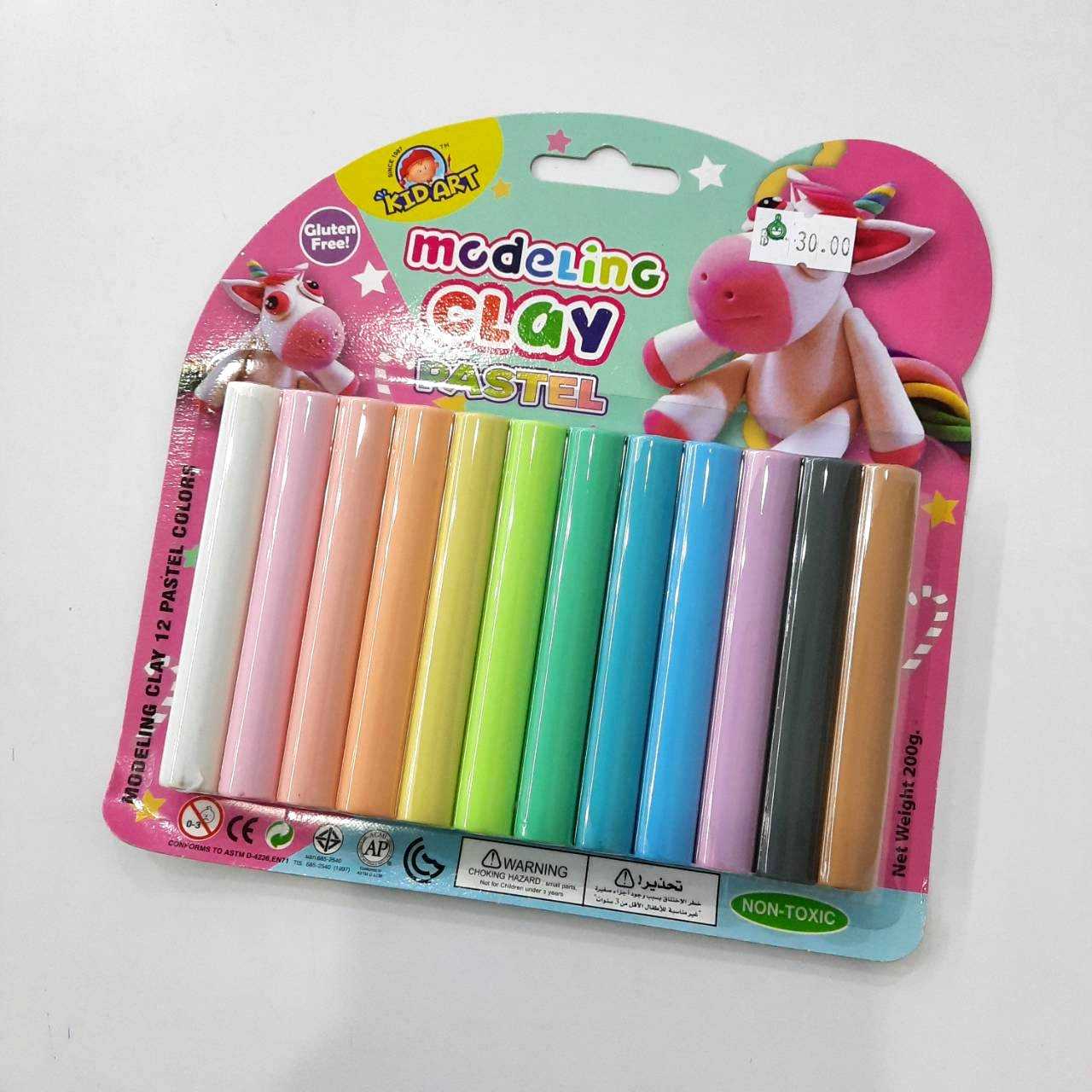 ดินน้ำมัน สีพาสเทล  200 กรัม   12 สี