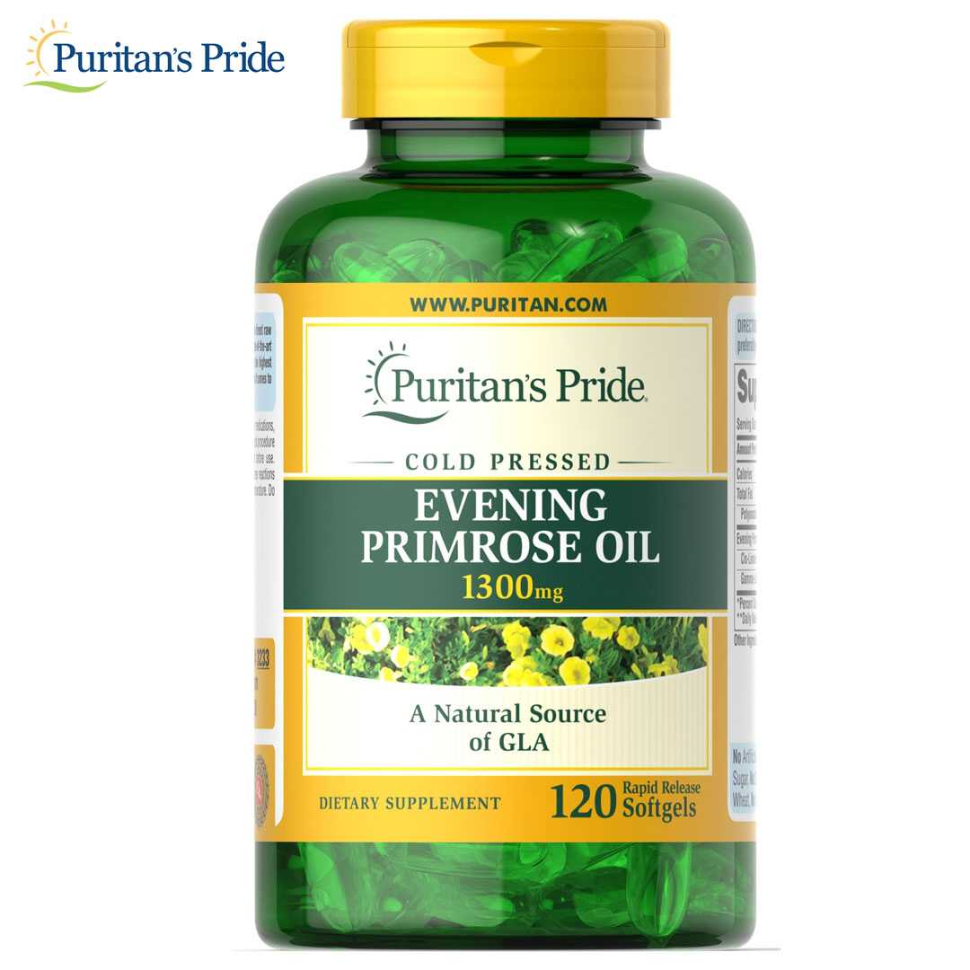 Puritan’s Pride Evening Primrose Oil 1300 mg with GLA 1300 mg 120 Softgels