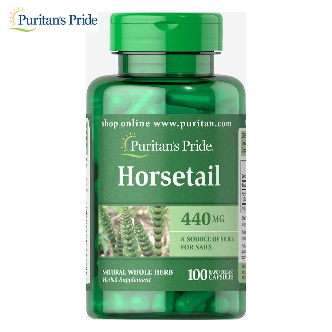 หญ้าหางม้า Puritan's Pride Horsetail 440 mg/ 100 Capules