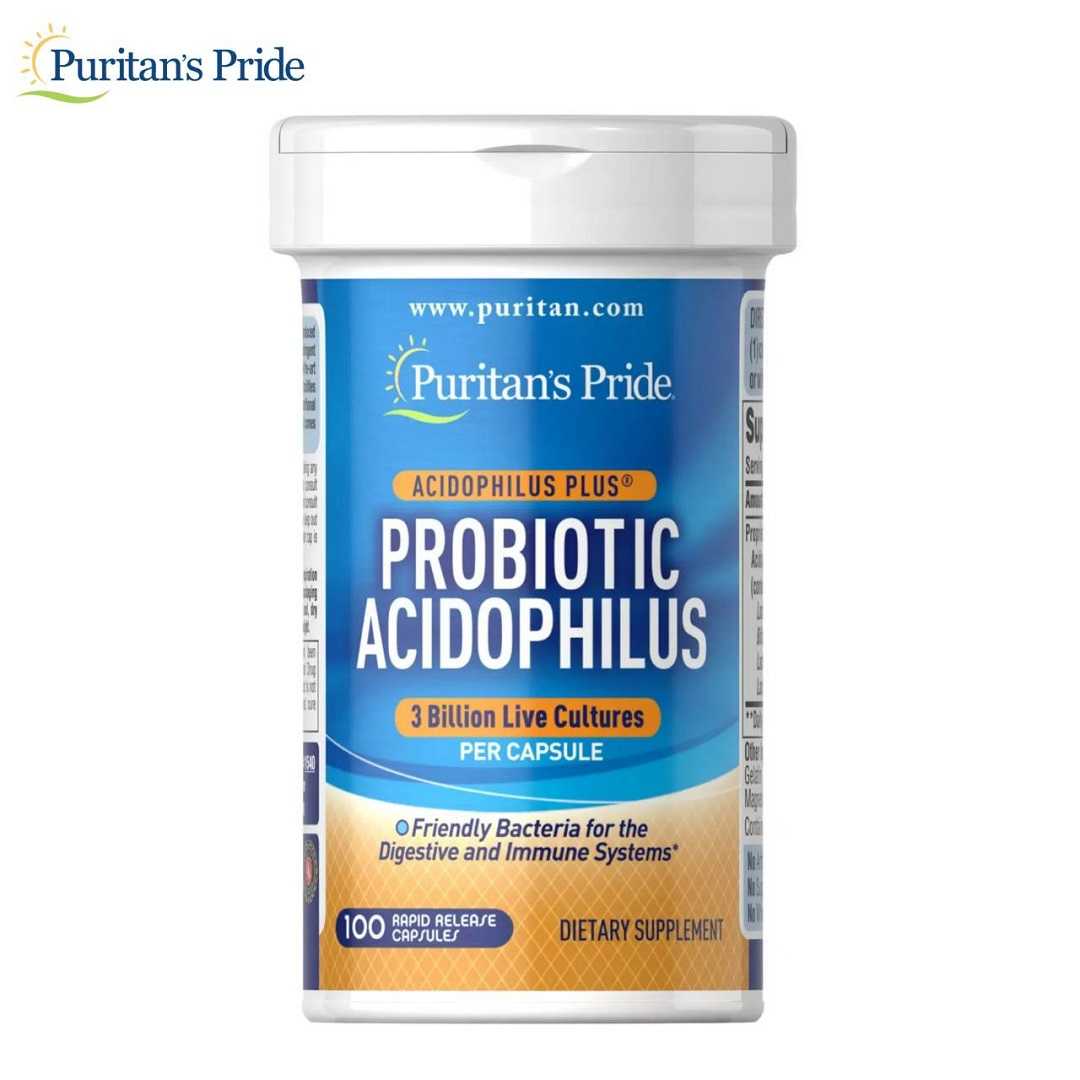 โปรไบโอติก Puritan's Pride Probiotic Acidophilus with Pectin 3 billion/ 100 Capsules