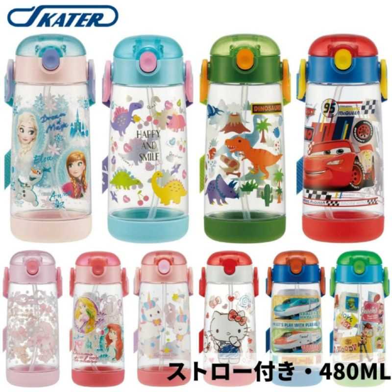 Skater - One push straw bottle กระติกน้ำหลอดเด้ง ขนาด 480ml. จากญี่ปุ่น