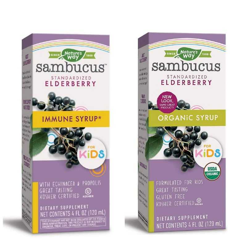 Nature's Way Sambucus for Kids, Elderberry Syrup วิตามินต้านทานโรคหวัด