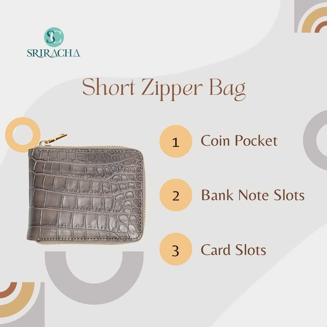 กระเป๋าสตางค์หนังจระเข้ซิปรอบแบบสั้น Short Zipper Wallet