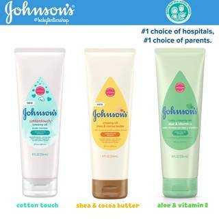 Johnsons Creamy Oil for baby moisturizing lotion, 8oz.