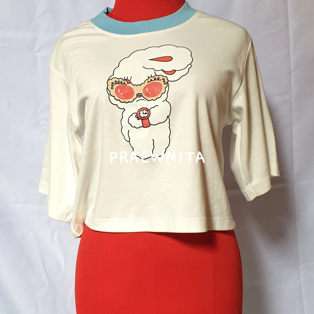 (อ่านก่อนซื้อ) เสื้อมือสอง เสื้อcatcher brrand เสื้อครอป เสื้อสีขาว เสื้อแขนยาว