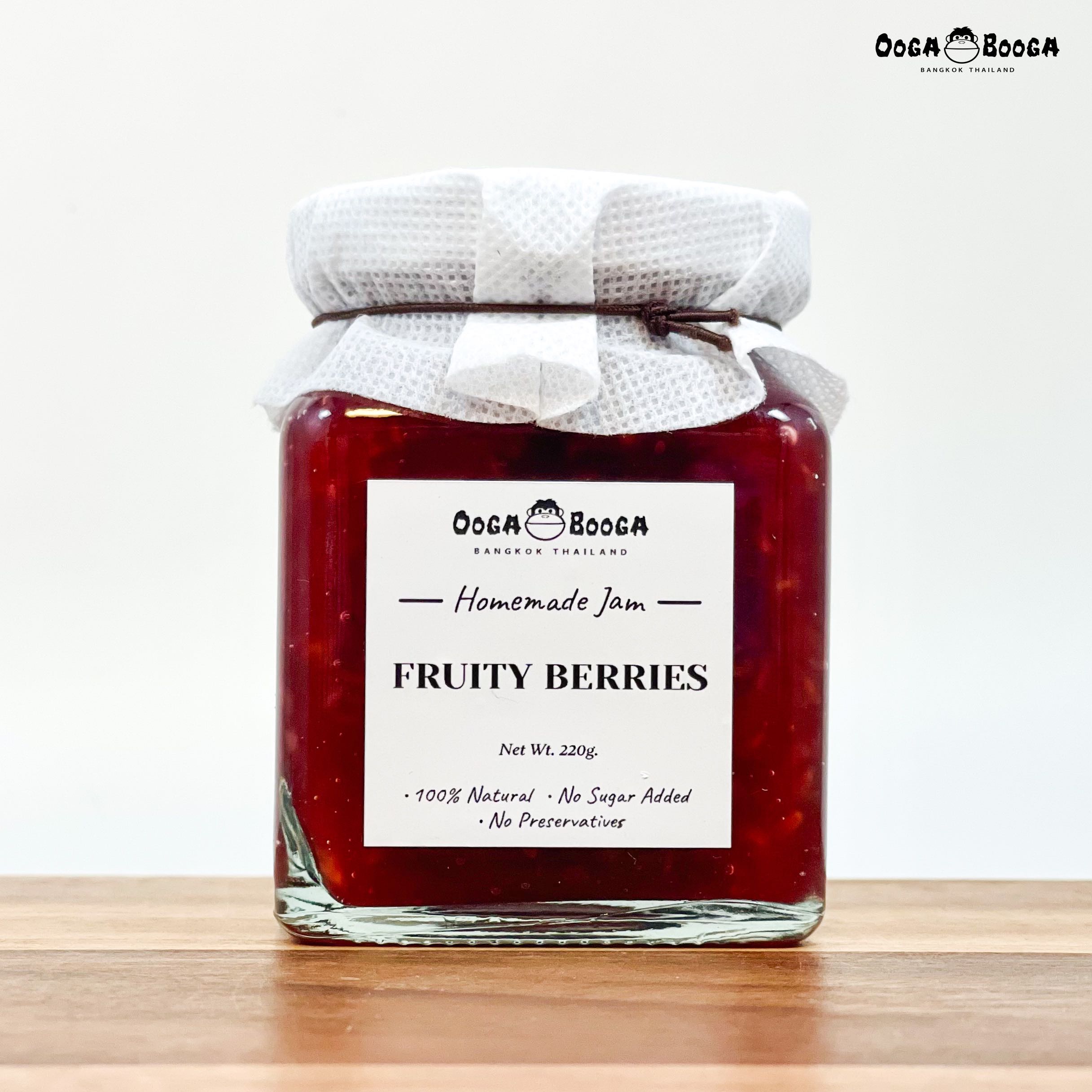 แยมผลไม้ รส เบอรี่รวม (Fruity Berries) สูตรเพื่อสุขภาพ ไม่เติมน้ำตาล Ooga Booga Farm