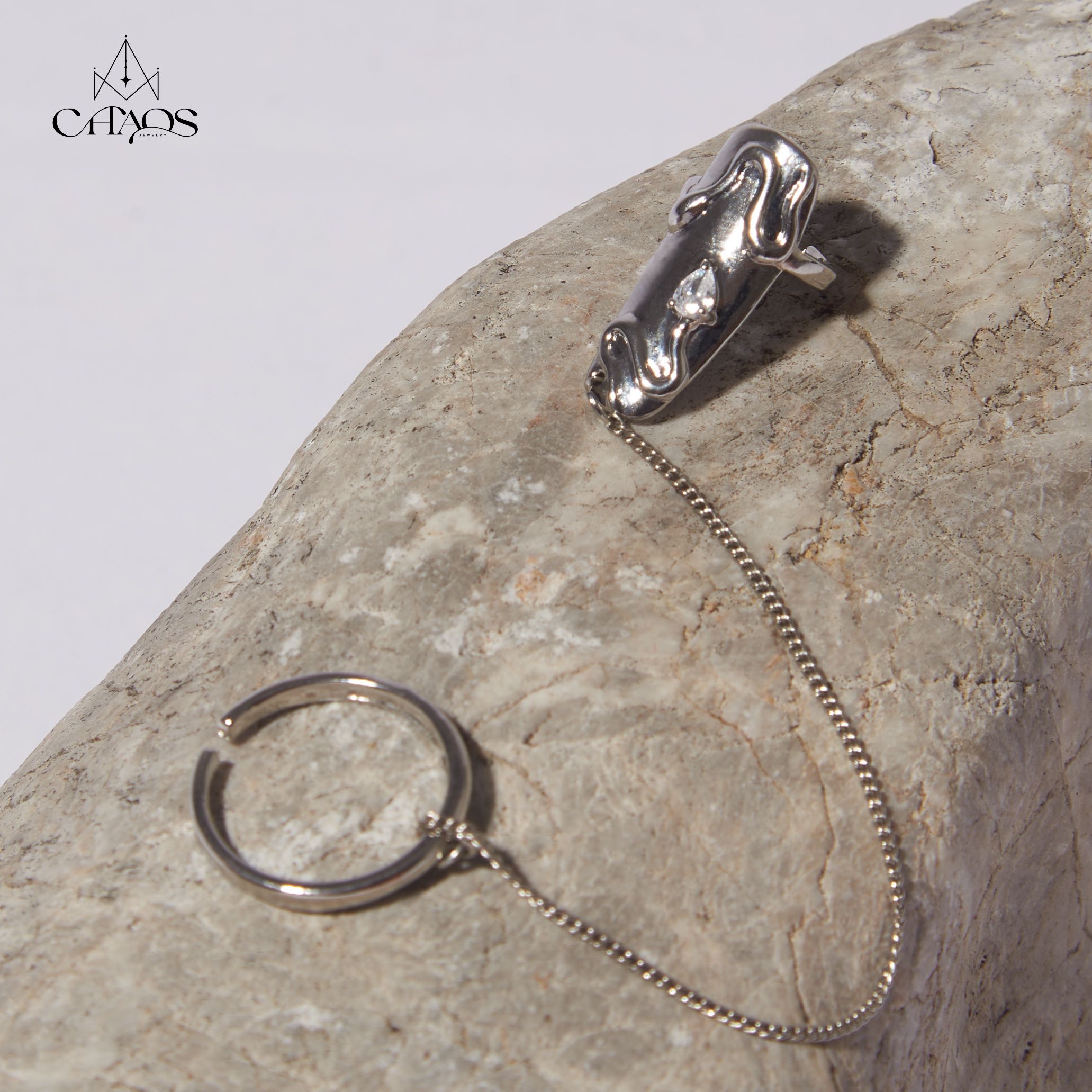 Silver nail ring 