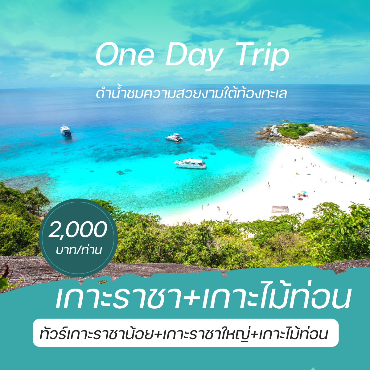 ทัวร์เกาะราชาน้อย+เกาะราชาใหญ่+เกาะไม้ท่อน โดยspeedboat