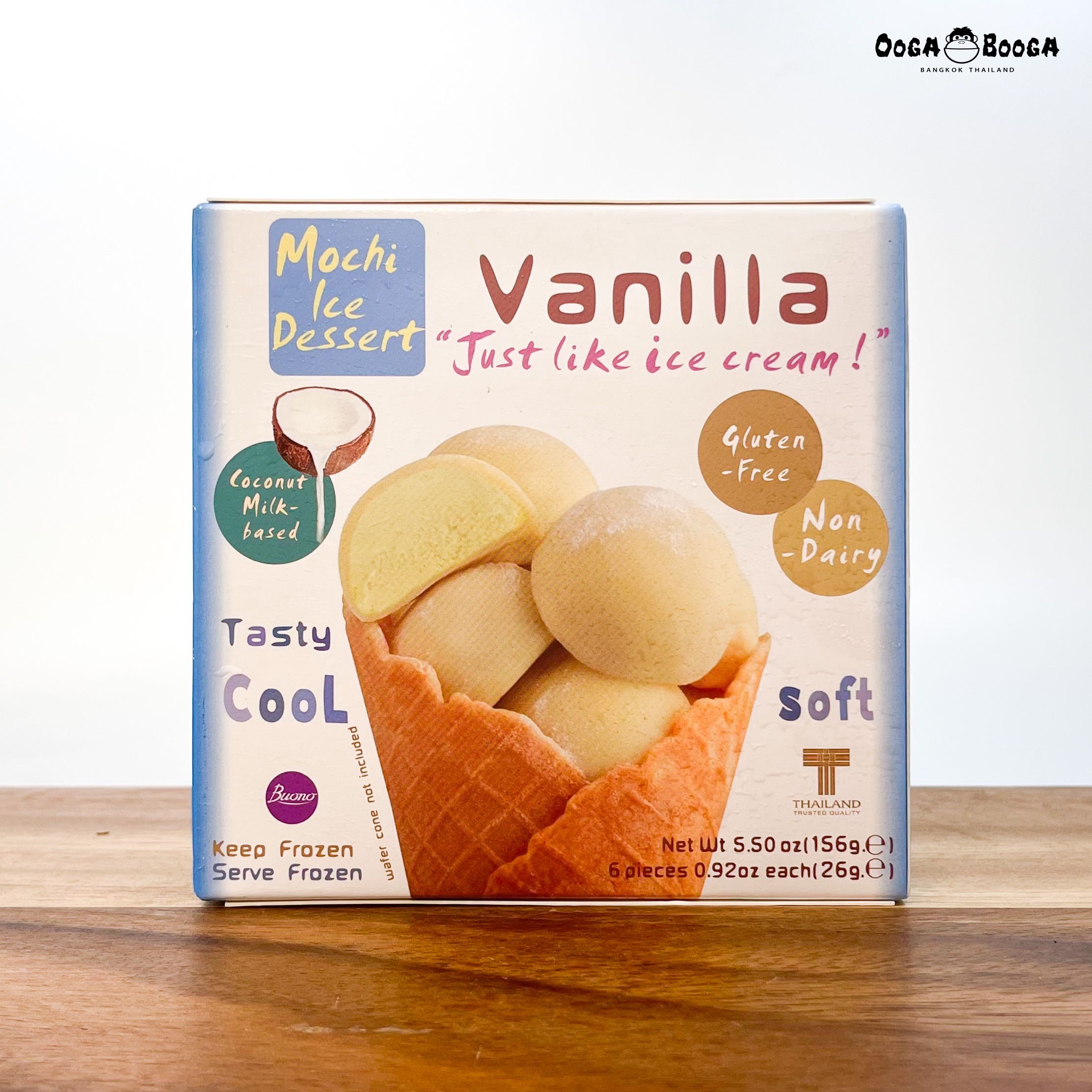 Buono Non-Daily Mochi Ice Cream โมจิไอศกรีม ทางเลือกสำหรับมังสวัติและผู้แพ้อาหาร รสชาติ วานิลลา