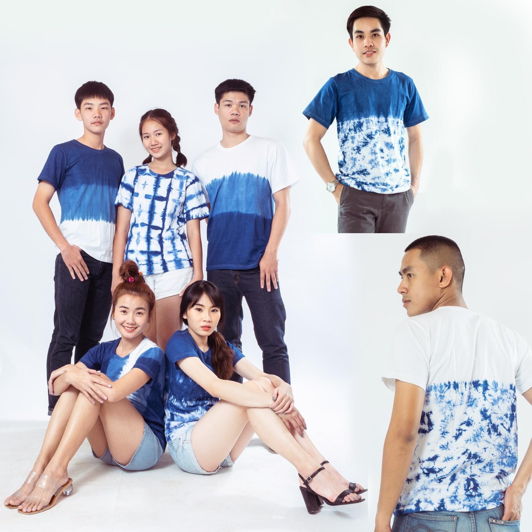 เสื้อยืดมัดย้อมครามธรรมชาติ