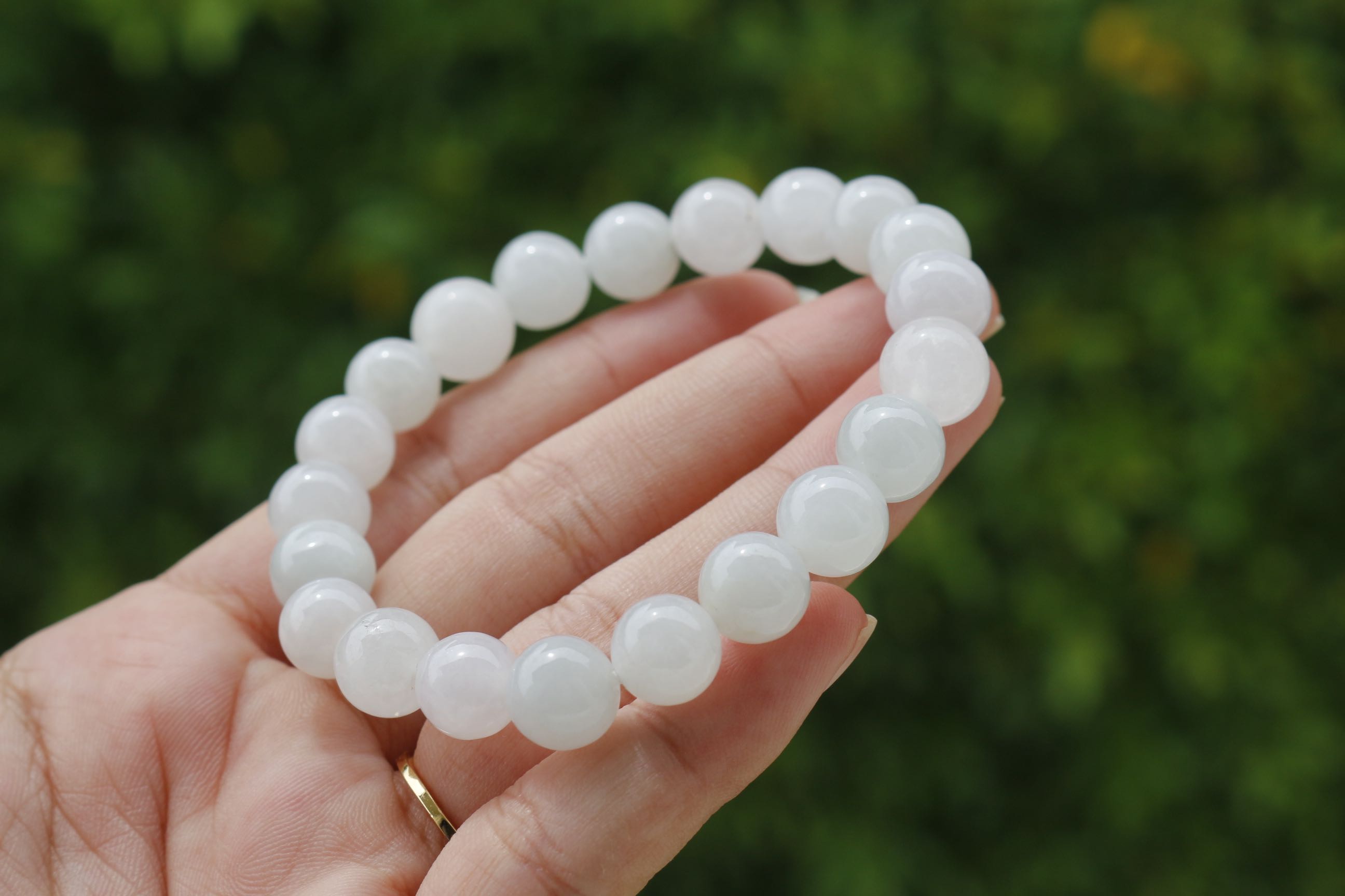 Natural Icy Green Jade Bracelet 
