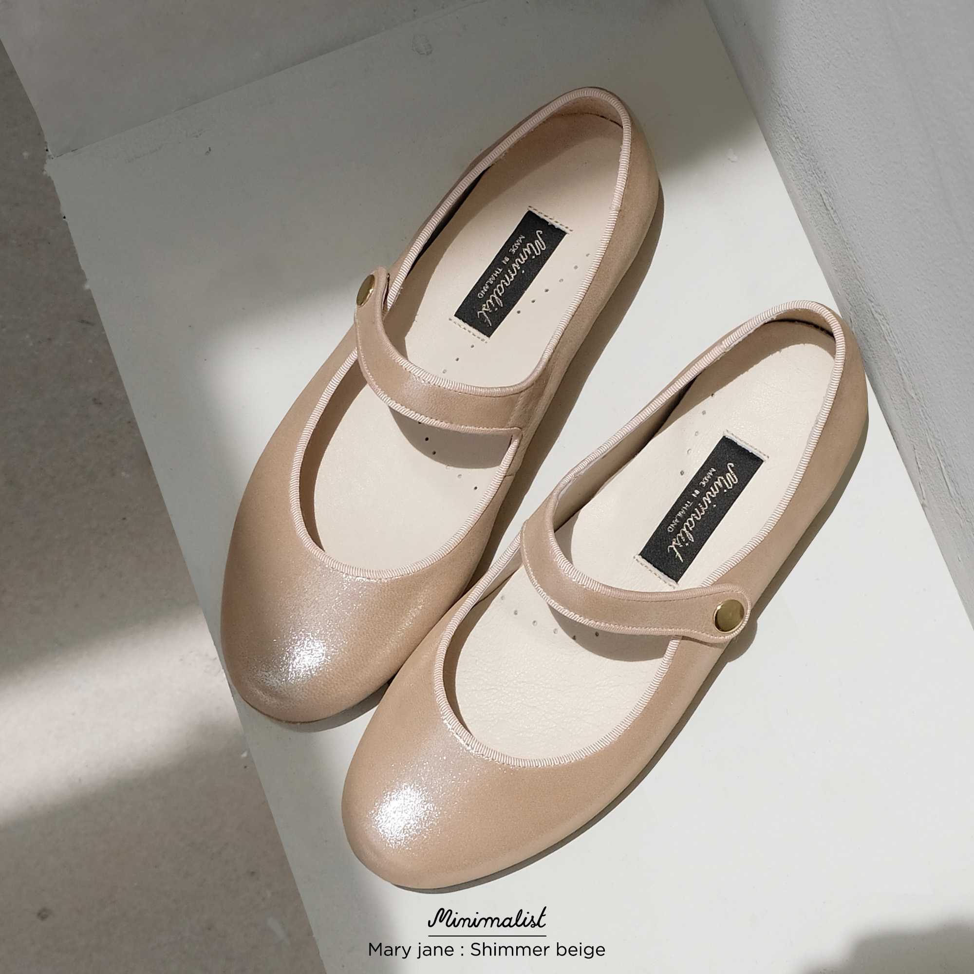 Mary jane in Shimmer beige