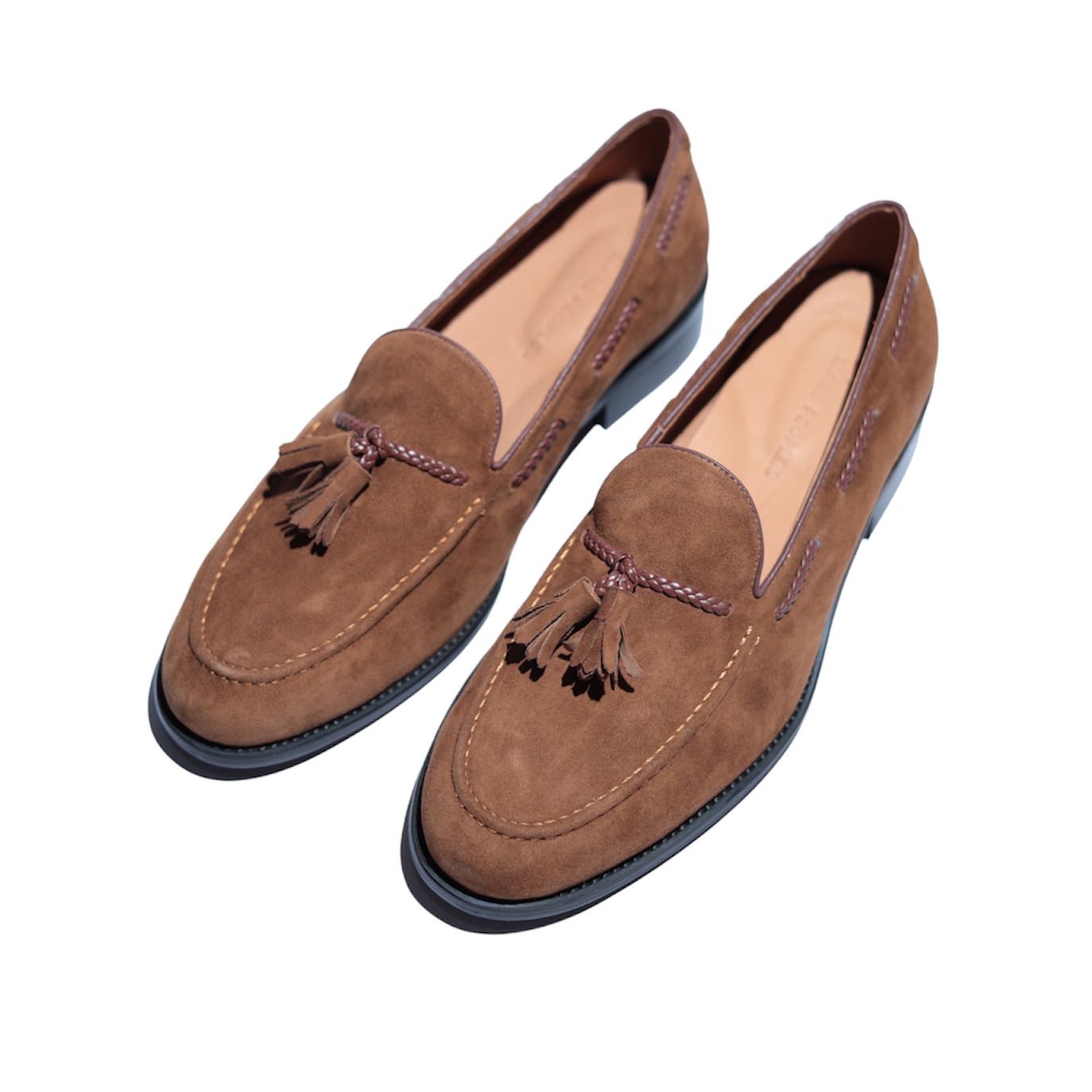 Tassel loafers , Plait (3.5cm) - Brown suede