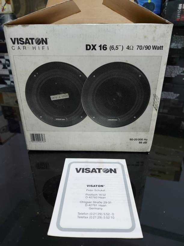 ลำโพงVisaton car Hifi6.5นิ้วDX 16 Hi-end 2ทางนำเข้าเยอรมันของดีคุณภาพสูงหายากครบกล่องพร้อมใบเซอร์