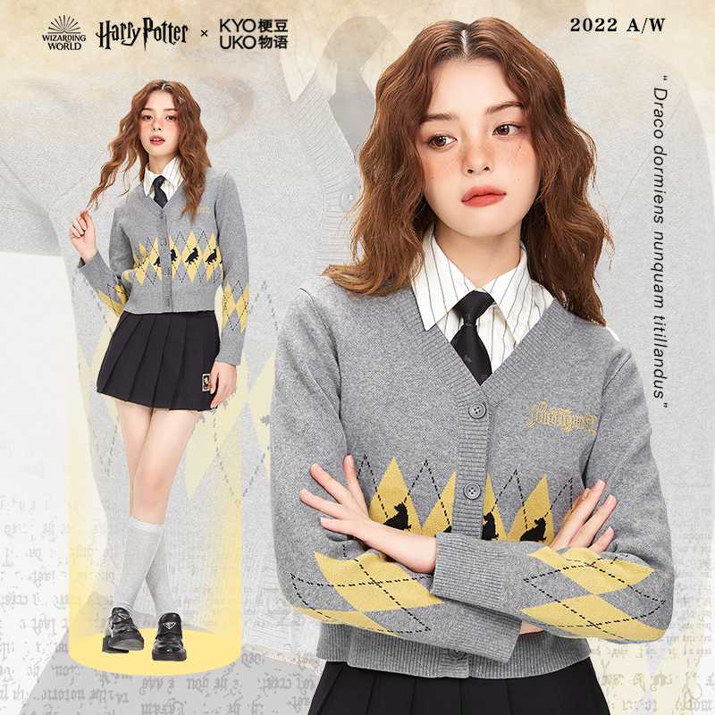 พร้อมส่ง Kyouko & Harry Potter JK Uniform เสื้อคาร์ดิแกน ลายเหลี่ยมบ้านกริฟฟินดอร์ สลิธีริน เรเวนคลอ