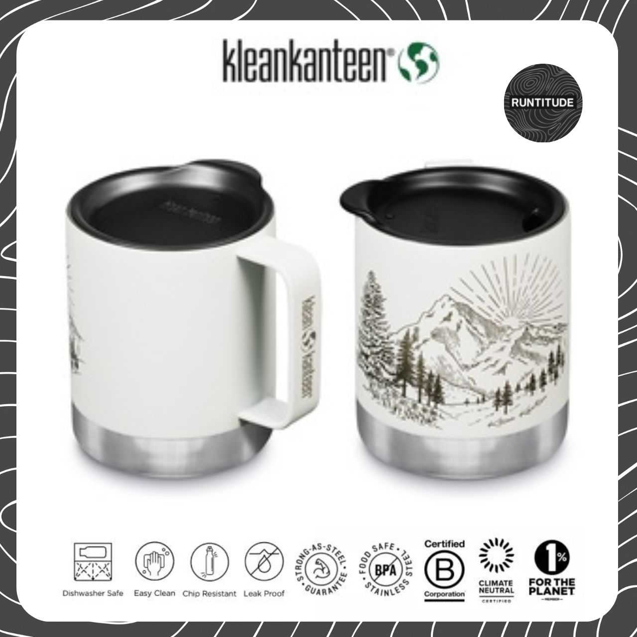 Klean Kanteen 2022 - 12 ออนซ์(ลายภูเขา) แก้วน้ำเก็บอุณหภูมิ Camp Mug Insulated Stainless - แท้100%