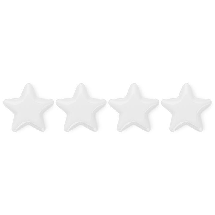 SET OF 4 20CM STAR PLATES WHITE