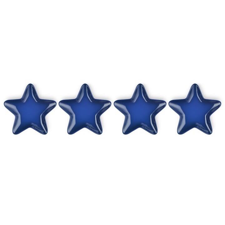SET OF 4 20CM STAR PLATES COBALT