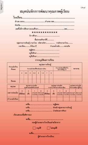 ปพ.5 รายวิชา ภาษาไทย (ประถมศึกษา)