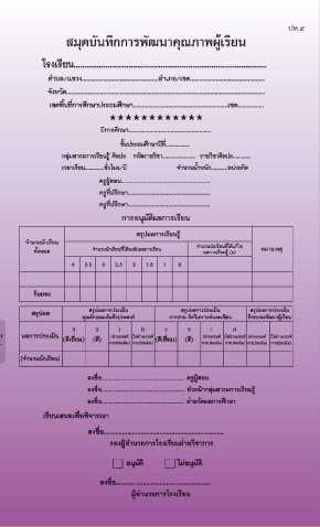 ปพ.5 รายวิชา ศิลปะ (ประถมศึกษา)