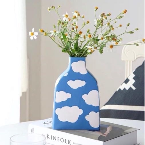[Pre-Order] Flower Vase : แจกันดอกไม้ แจกันก้อนเมฆ แจกันสีฟ้า แจกัน แจกันตกแต่ง