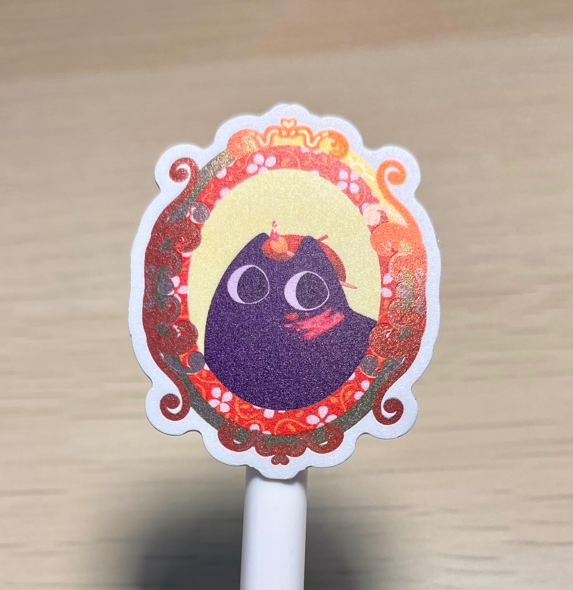 Sticker metallic LeLe red frame