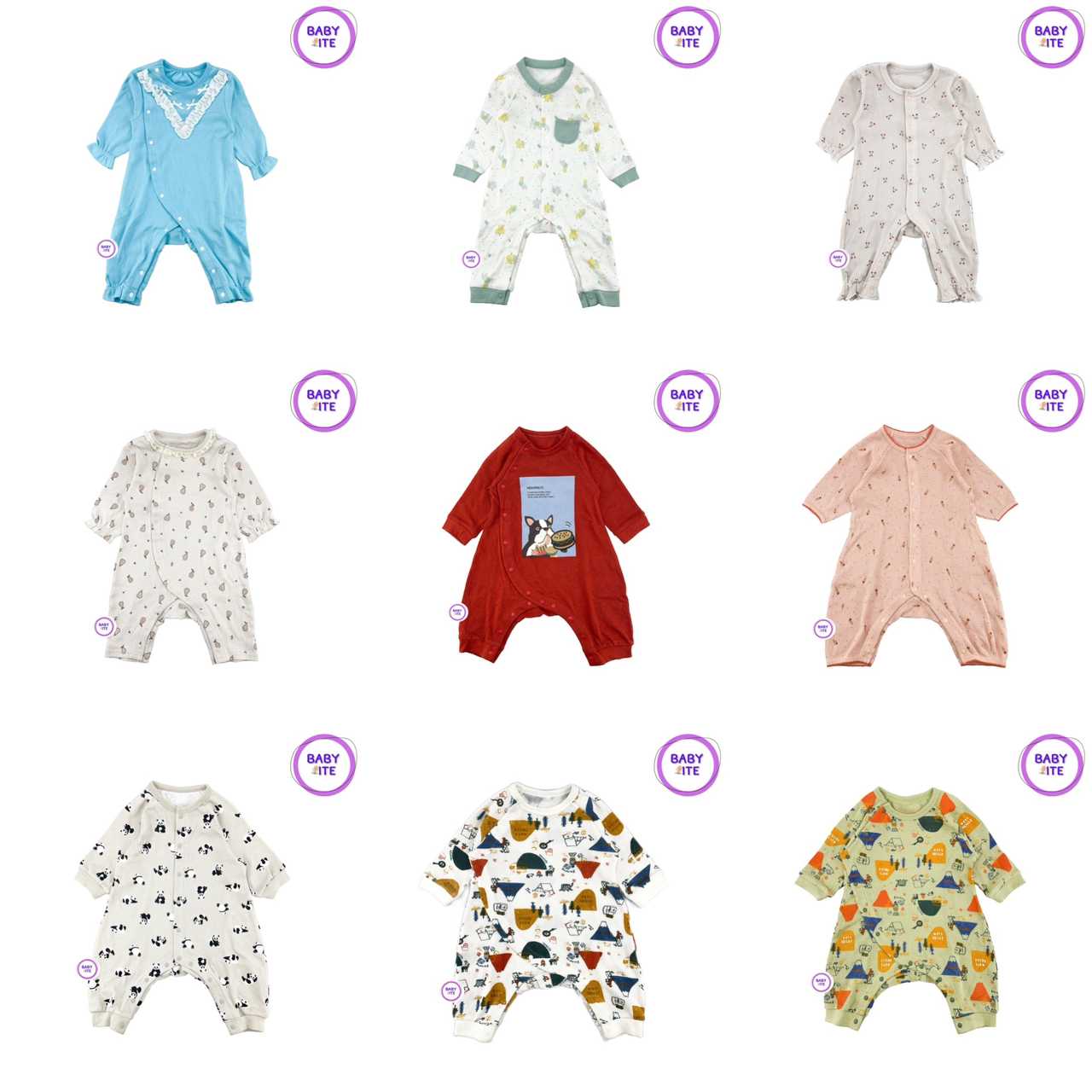 รอมเปอร์ ขายาวแขนยาว บอดี้สูท เสื้อผ้าเด็ก (Romper, Bodysuit) ไซส์ 70 (พร้อมส่ง)
