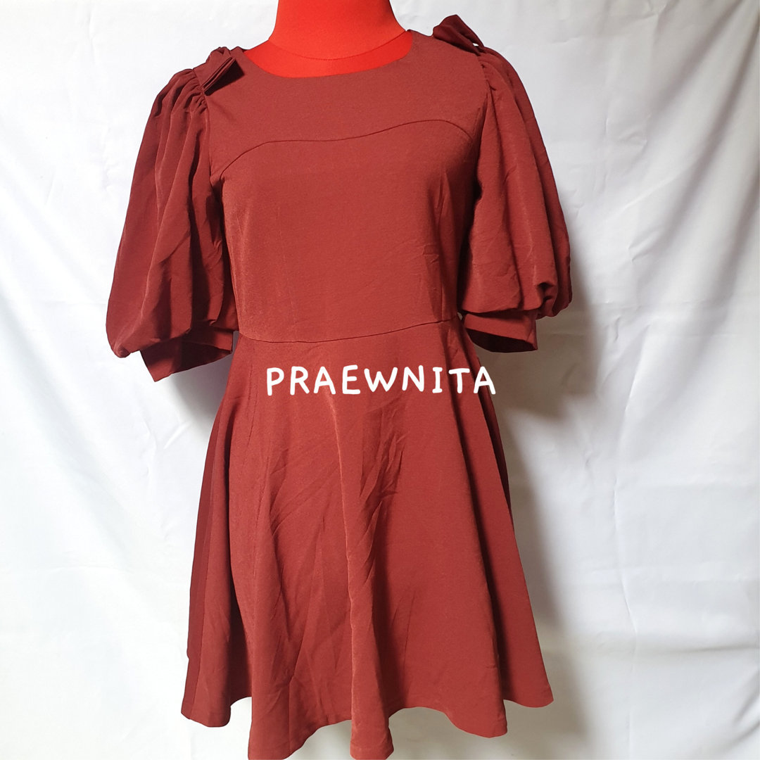 (อ่านก่อนซื้อ) เดรสมือสอง เดรสcherie ของแท้ เดรสสีแดง เดรสสั้น เดรสเกาหลี เสื้อมือสอง