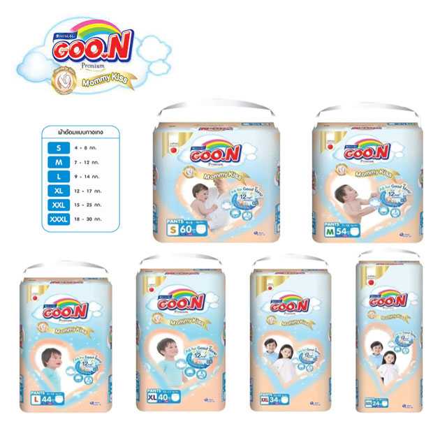Goon Mummy Kiss ผ้าอ้อม กูนน์ มัมมี่ คิดส์ แบบกางเกง S - XXXL