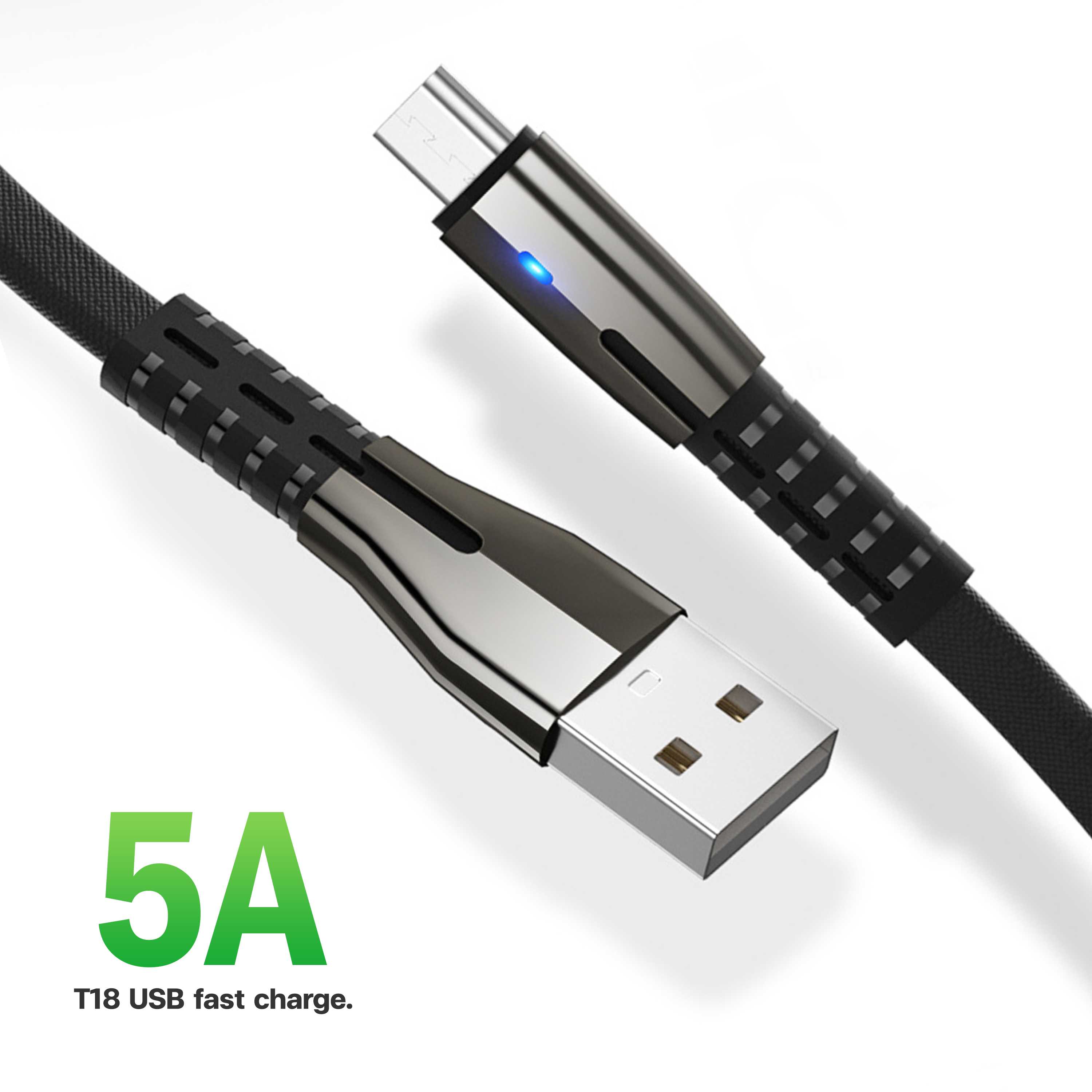 สายชาร์จรุ่น T18 - Fast Charge 5A 100CM (Iphone, Micro, Type-C)