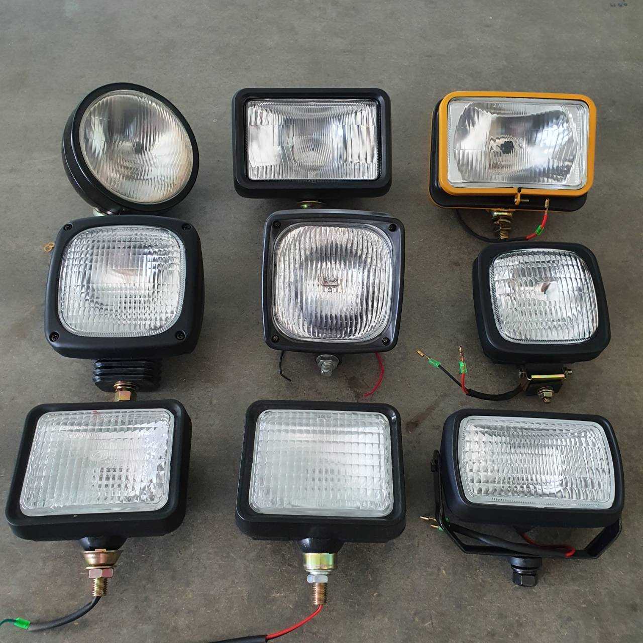 ชุดไฟส่องสว่าง ไฟสปอตไลท์ ไฟรถแม็คโคร  12V 24V สำหรับรถแม็คโครทุกยี่ห้อ ดวงเดี่ยวๆ